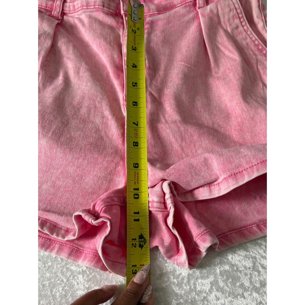 Vibrant MIU Pink Acid Wash Denim Romper Womens M Utility Y2K Barbiecore - Picture 12 of 16